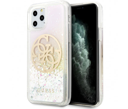 HUSA Guess Glitter Circle pentru Apple iPhone 11 Pro Max, Roz Aurie
