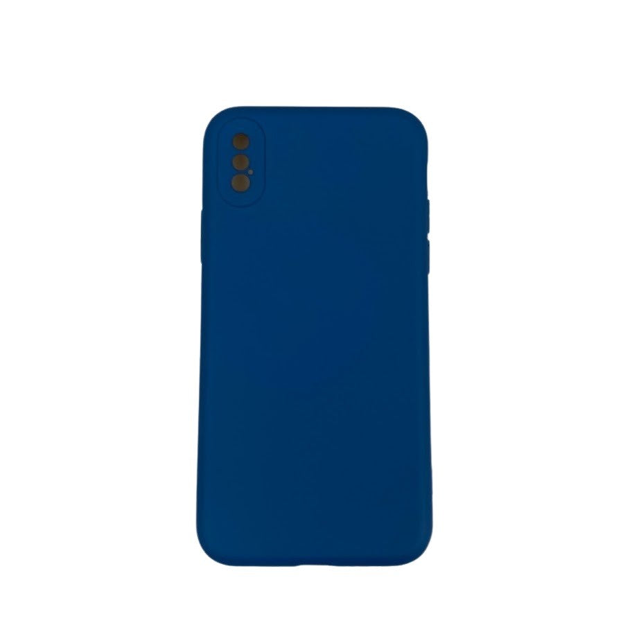 Husa protectie compatibila cu Apple iPhone X Liquid Silicone Case Albastru inchis-0