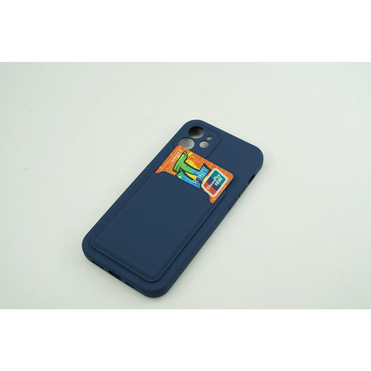 Husa protectie cu suport card compatibila cu Samsung A12 Albastru inchis-1