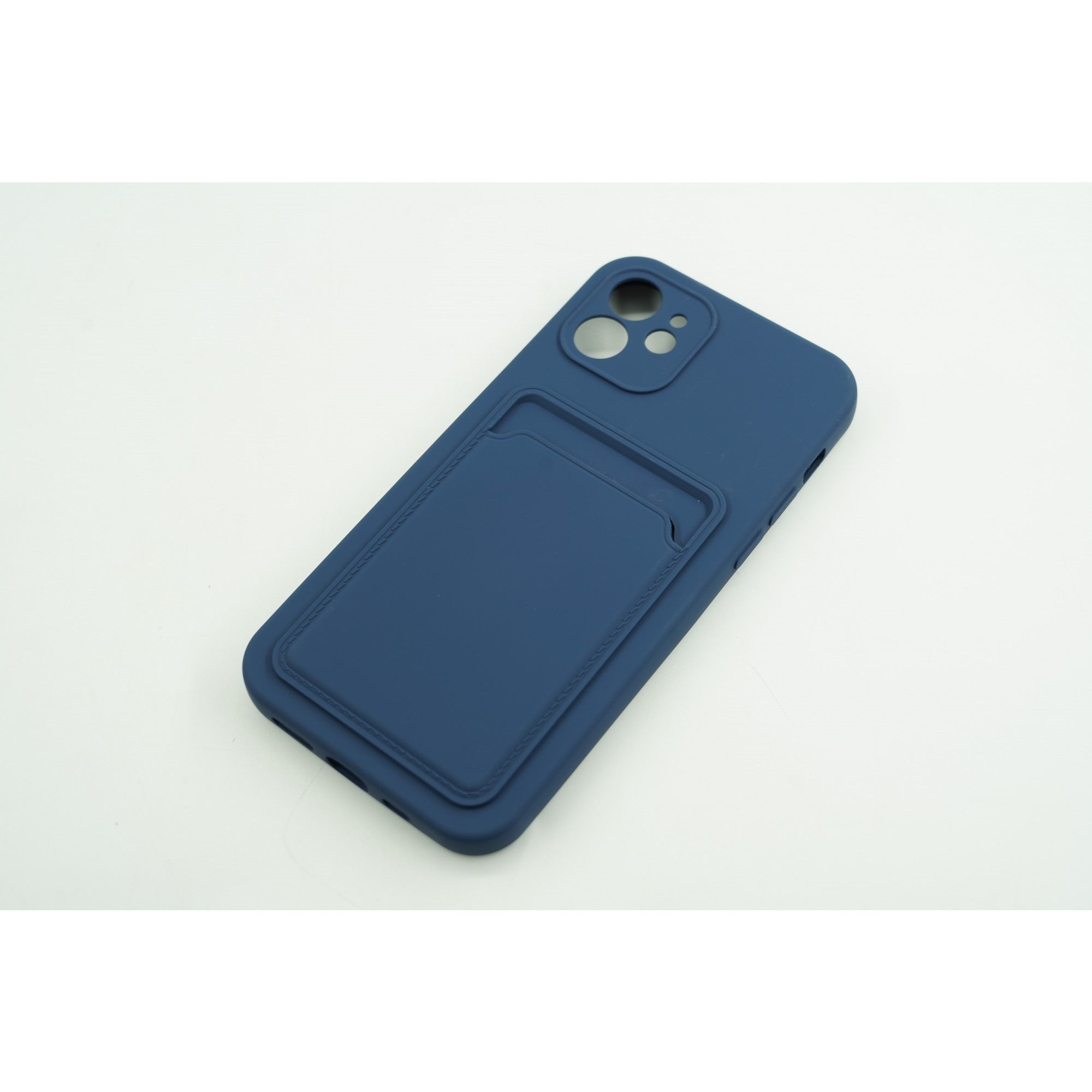 Husa protectie cu suport card compatibila cu Samsung A12 Albastru inchis-2