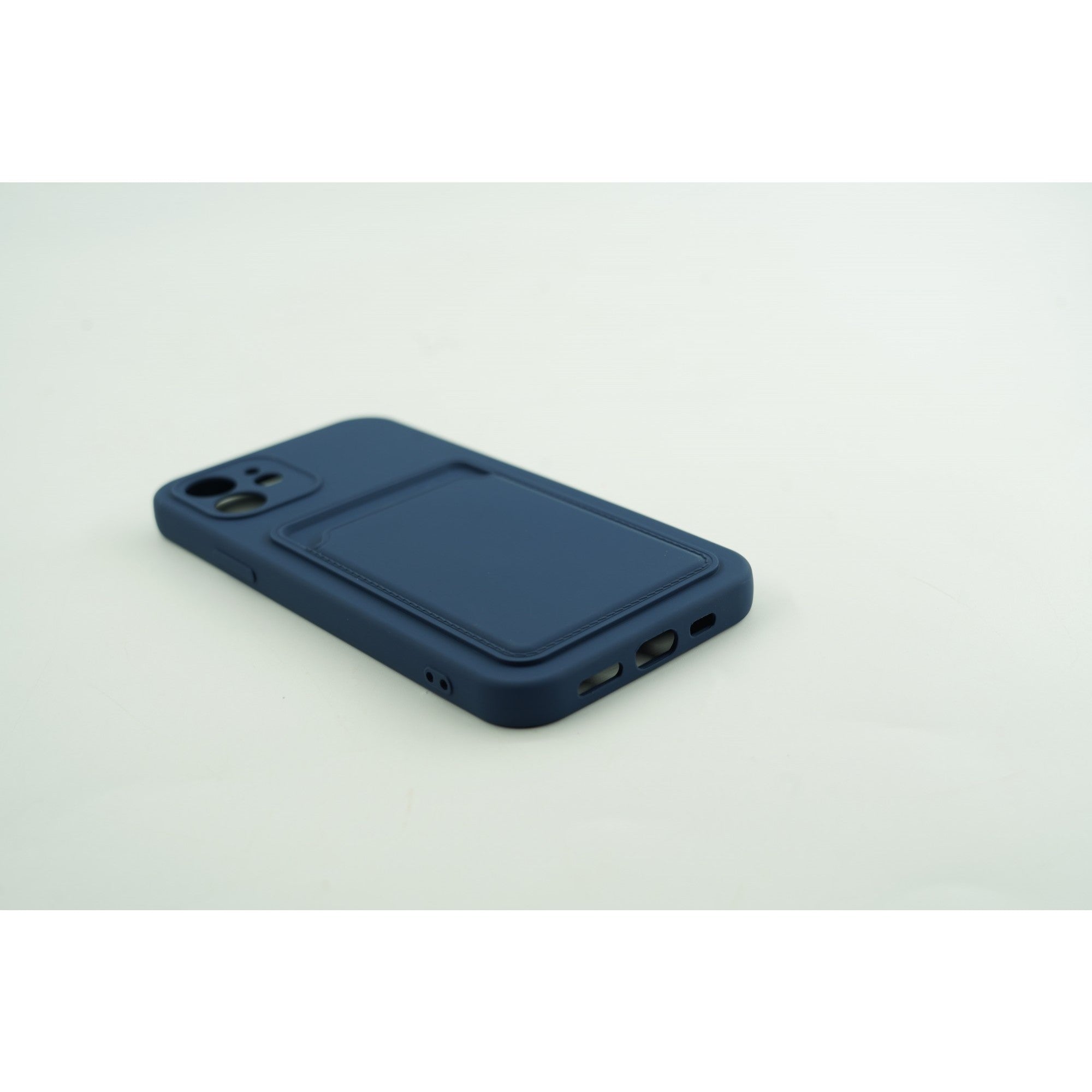 Husa protectie cu suport card compatibila cu Samsung A12 Albastru inchis-3