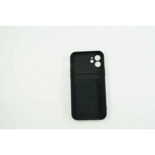 Husa protectie cu suport card compatibila cu Samsung A12 Negru-1