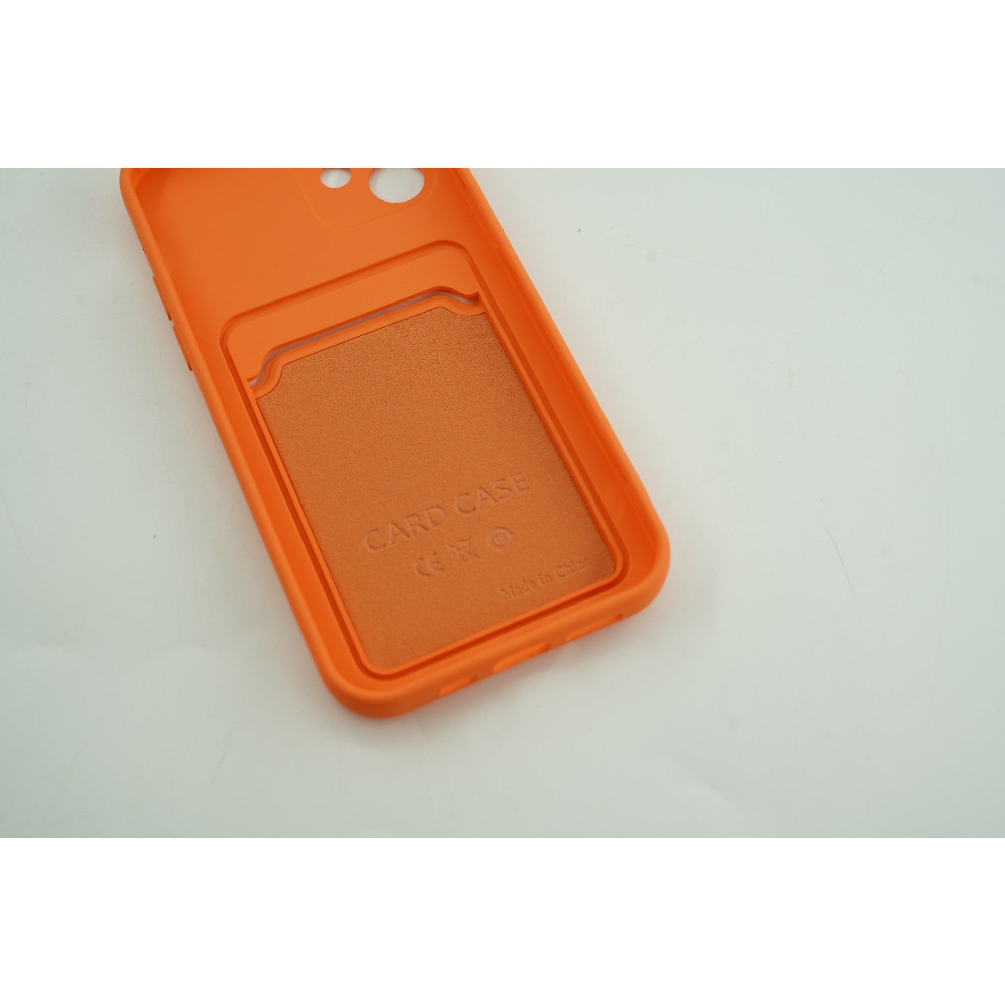 Husa protectie cu suport card compatibila cu Samsung A12 Portocaliu-2