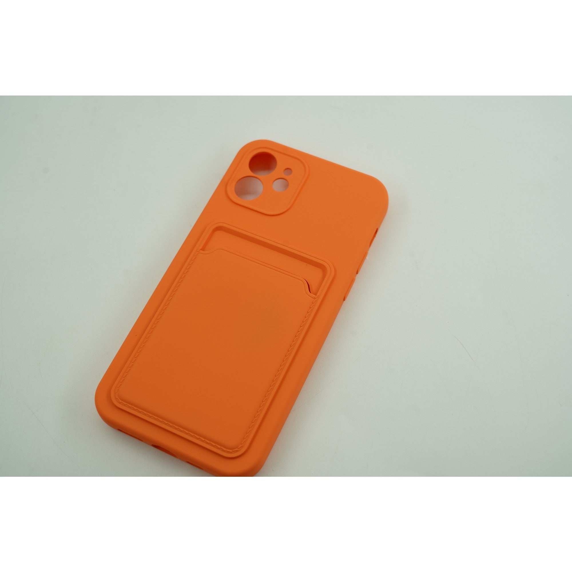 Husa protectie cu suport card compatibila cu Samsung A12 Portocaliu-3