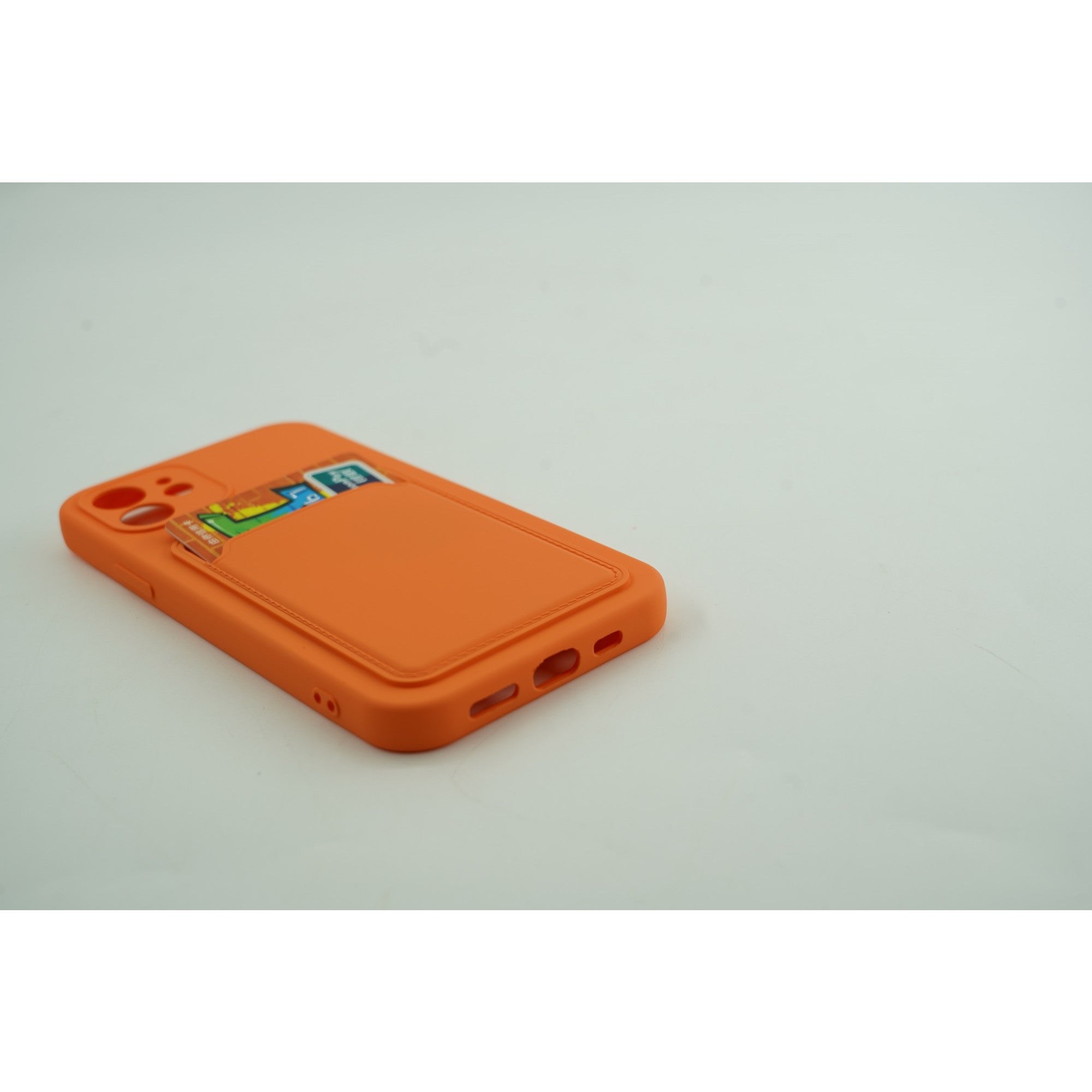 Husa protectie cu suport card compatibila cu Samsung A12 Portocaliu-5
