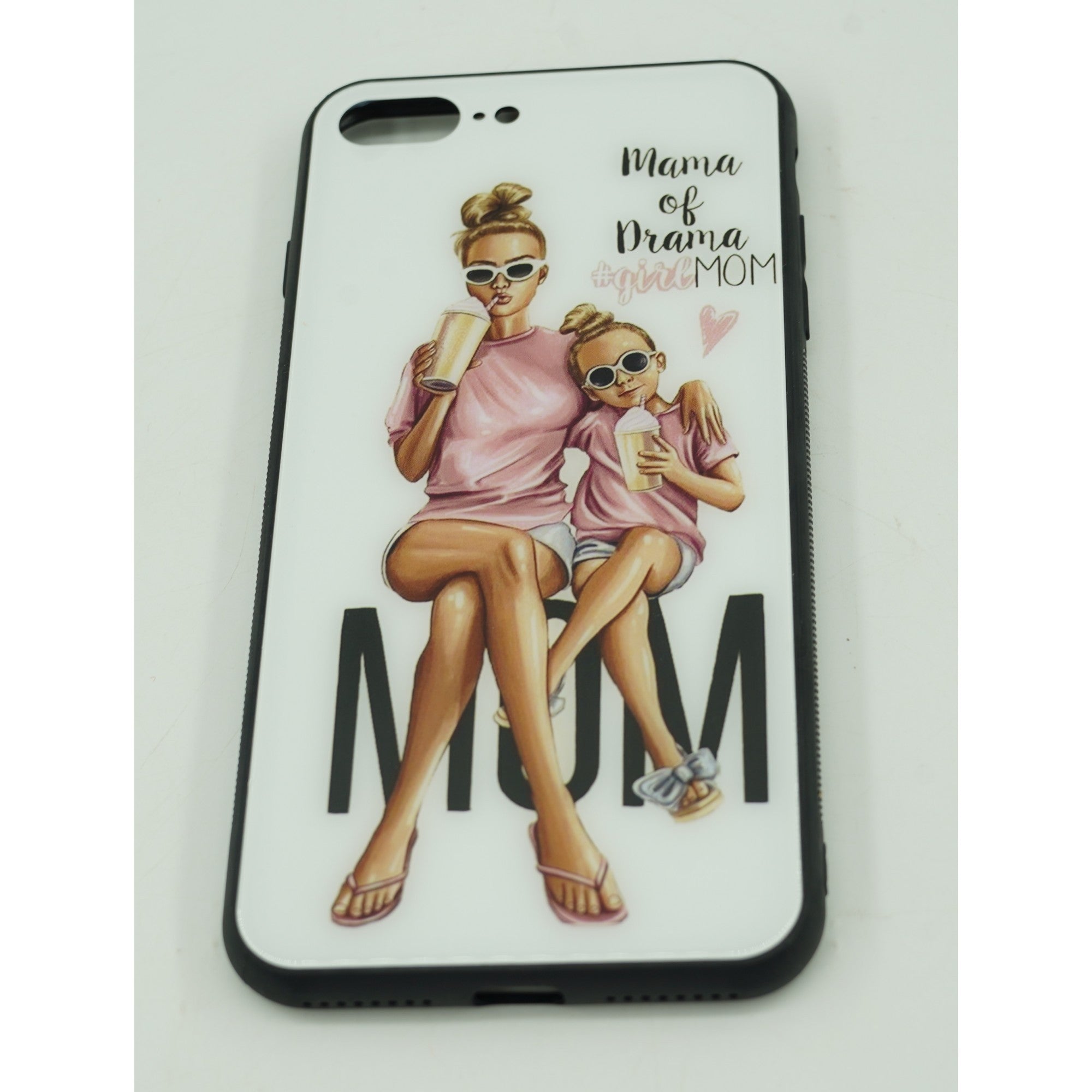 Husa protectie,Flippy, compatibila cu Apple iPhone 12 Glass print Mama of Drama Multicolor-1