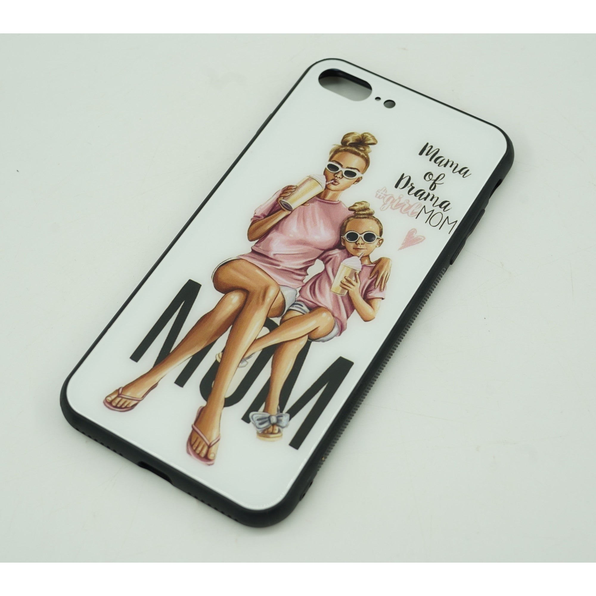 Husa protectie,Flippy, compatibila cu Apple iPhone 12 Glass print Mama of Drama Multicolor-3