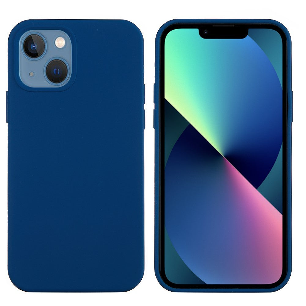 Husa protectie Flippy compatibila cu Apple iPhone 13 Liquid Silicone Albastru Inchis-0