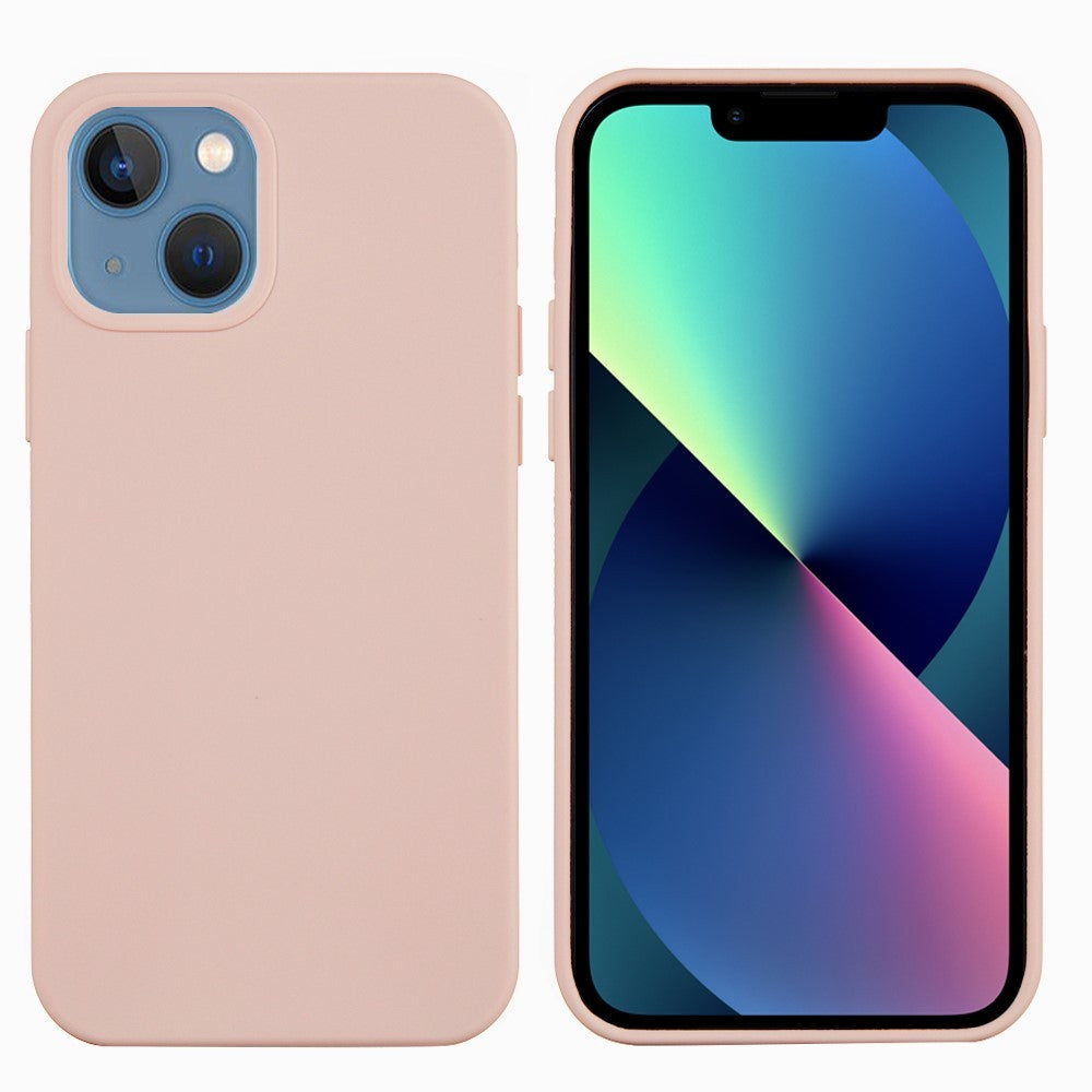 Husa protectie Flippy compatibila cu Apple iPhone 13 Liquid Silicone Roz-0