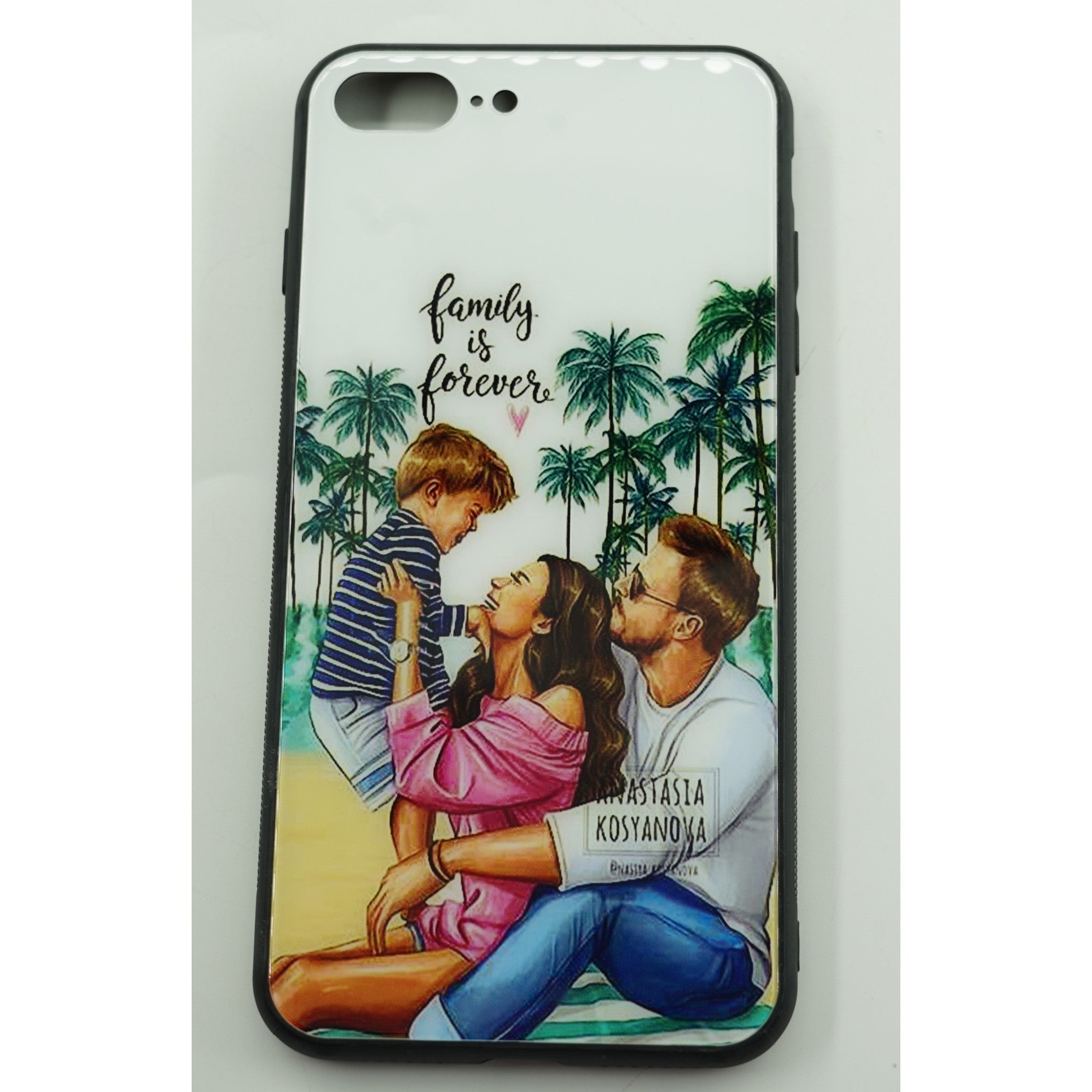 Husa protectie Flippy compatibila cu Apple iPhone 13 Pro Glass print Family is Forever Multicolor-2