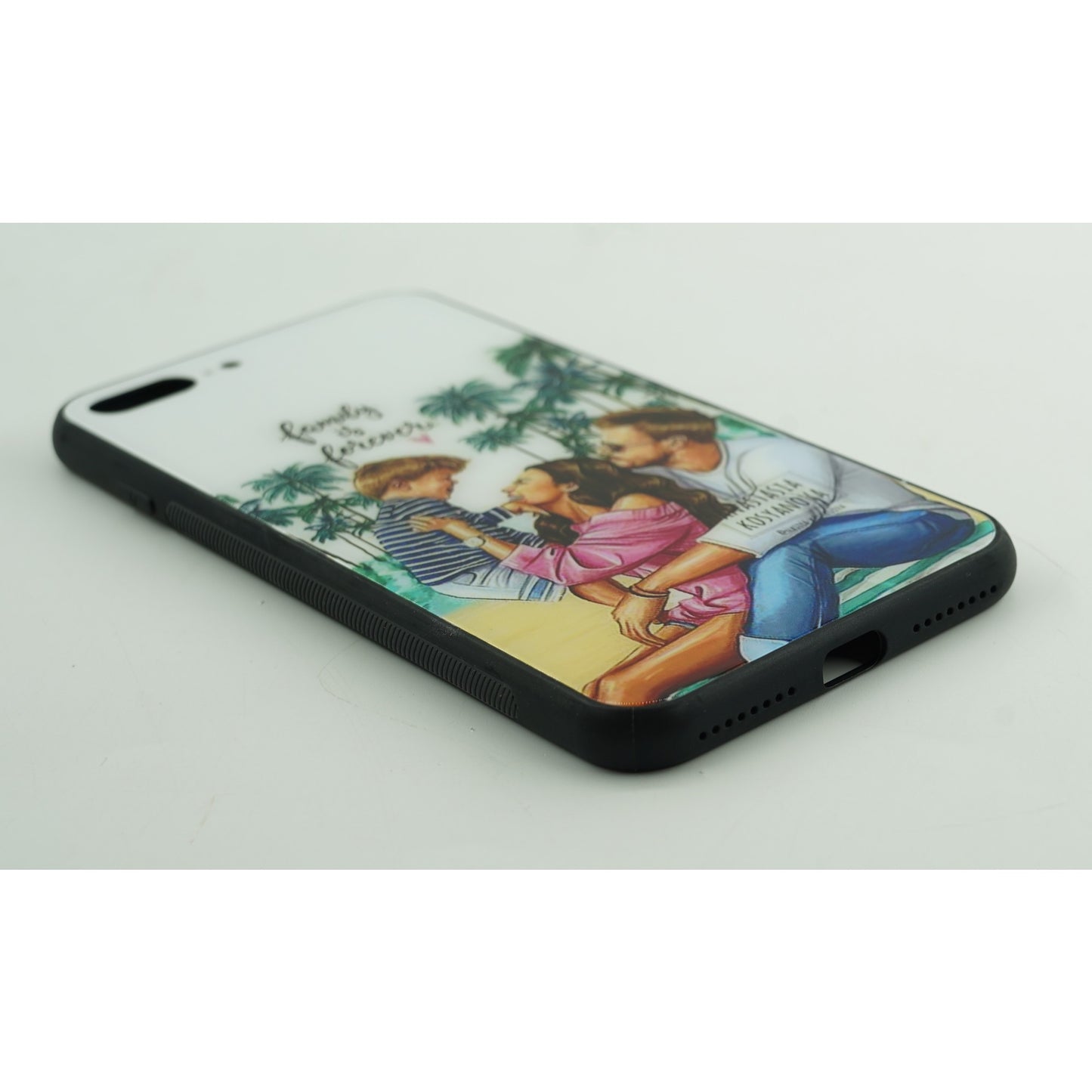 Husa protectie Flippy compatibila cu Apple iPhone 13 Pro Glass print Family is Forever Multicolor-5