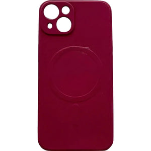 Husa protectie Flippy compatibila cu iPhone 13 (6.1), Liquid MagSafe, ring-shaped, magnetica, Visiniu-0