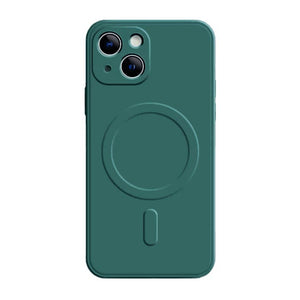 Husa Protectie Flippy Compatibila cu iPhone 14, Liquid MagSafe, Ring-Shaped, Magnetica, Verde-0