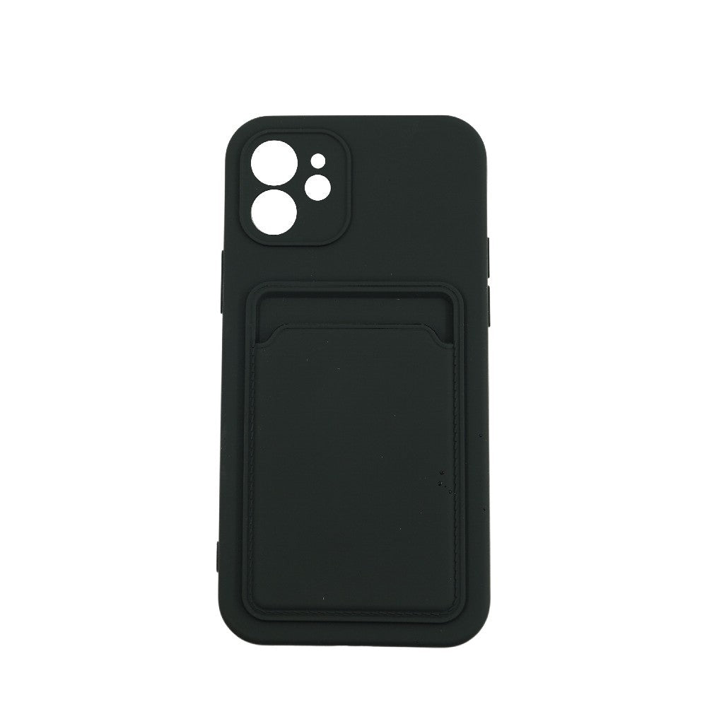 Husa protectie Flippy cu suport card compatibila cu Apple iPhone 12 Negru-0
