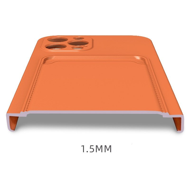 Husa protectie Flippy cu suport card compatibila cu Apple iPhone 12 Pro Portocaliu-10