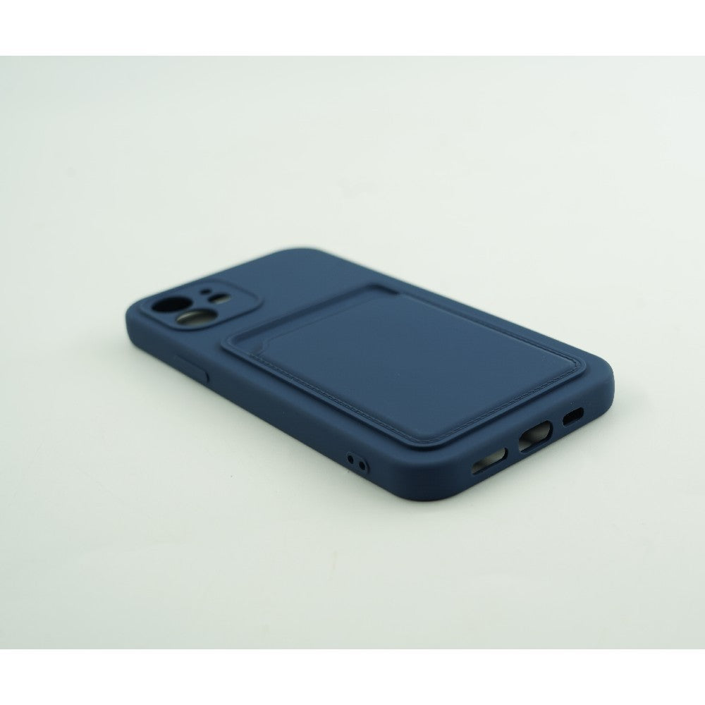 Husa protectie Flippy cu suport card compatibila cu Apple iPhone 13 Albastru Inchis-3