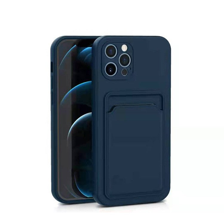 Husa protectie Flippy cu suport card compatibila cu Apple iPhone 13 Mini Albastru Inchis-0