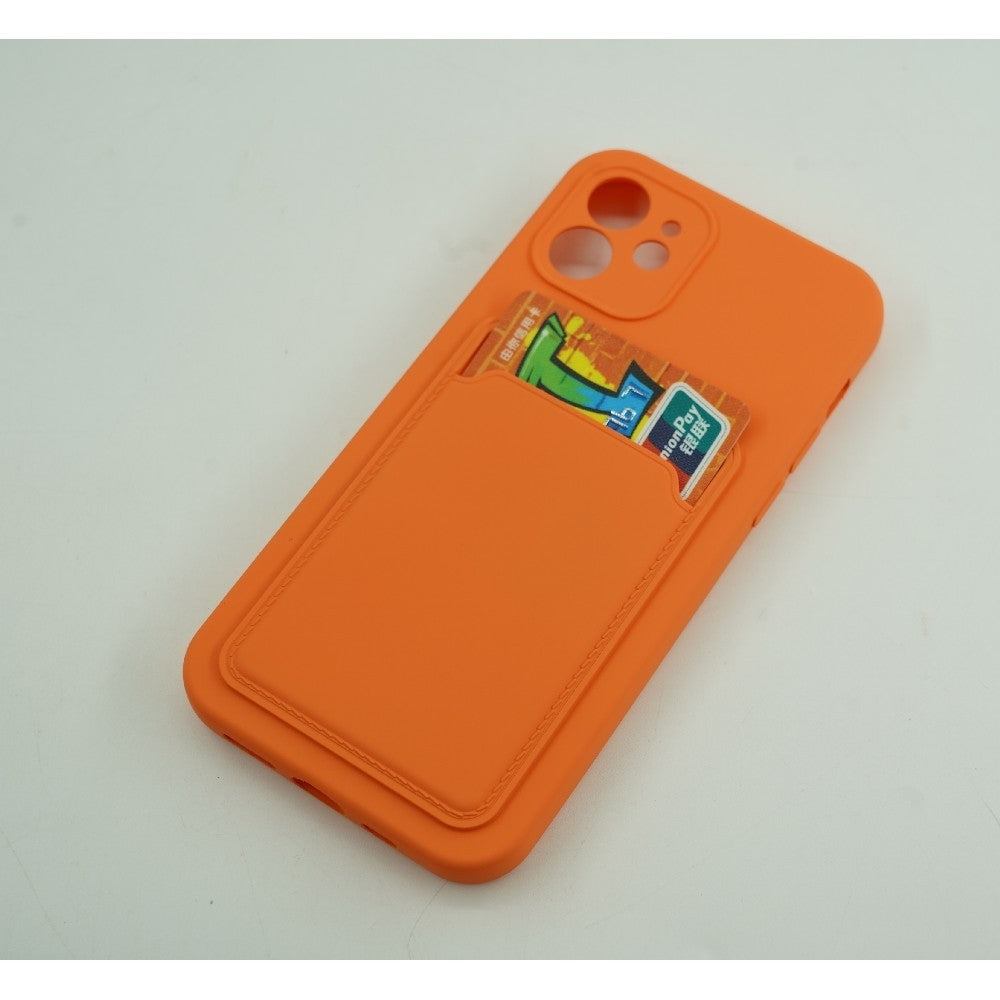 Husa protectie Flippy cu suport card compatibila cu Samsung Galaxy A02S Portocaliu-1