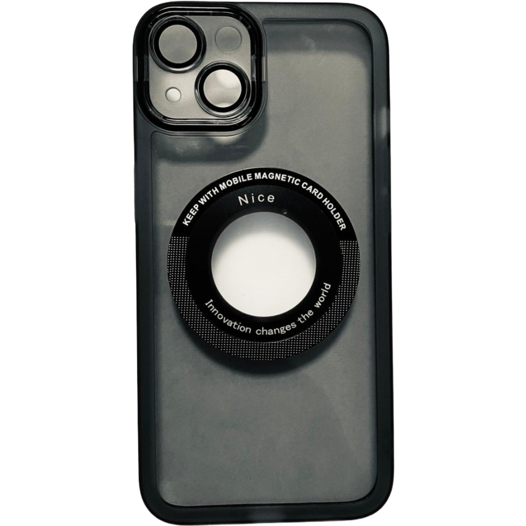 Husa protectie Flippy pentru Apple iPhone 14 decupaj logo, magnetica, Protectie Camera, Negru-0