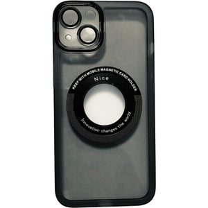 Husa protectie Flippy pentru Apple iPhone 14 decupaj logo, magnetica, Protectie Camera, Negru-0