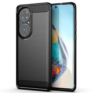Husa Protectie, Flippy, pentru Huawei P50 Pro, TPU Carbon, Negru-0