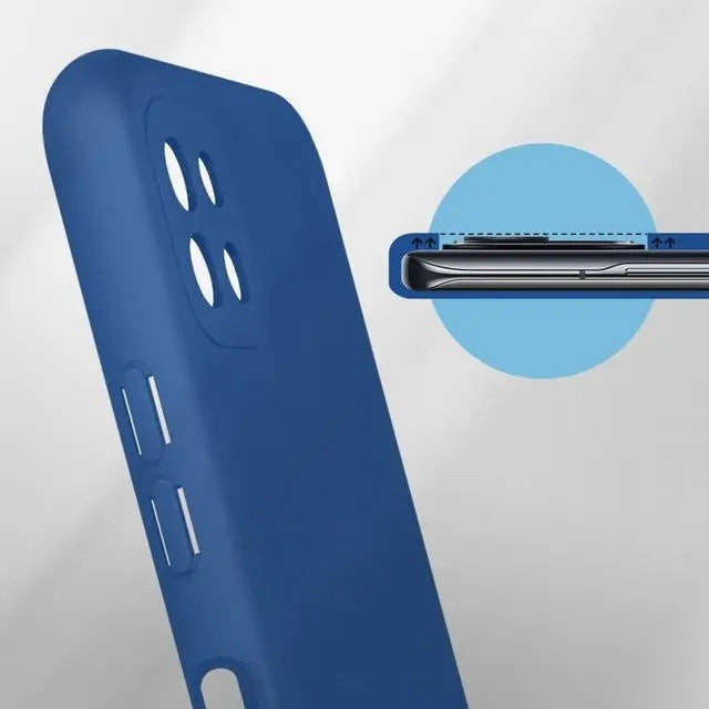 Husa protectie Flippy pentru Samsung A22 5G Liquid Silicone Albastru Inchis-4