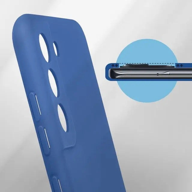 Husa protectie Flippy pentru Samsung S21 FE Liquid Silicone Albastru Inchis-3