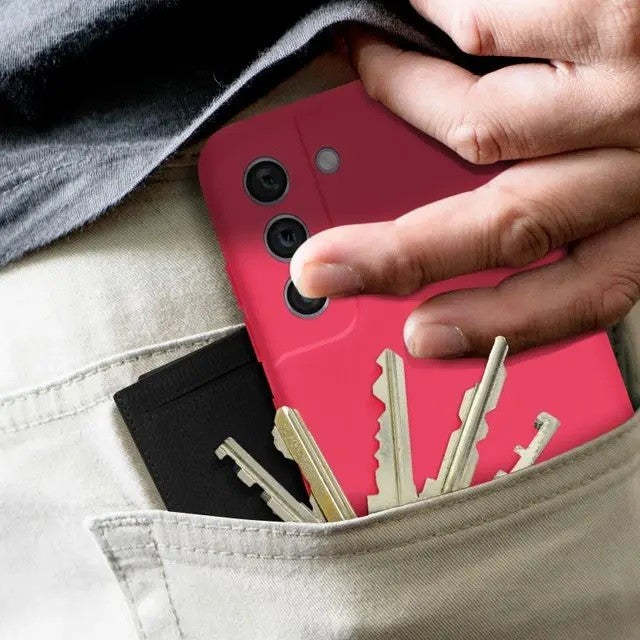 Husa protectie Flippy pentru Samsung S21 FE Liquid Silicone Fuchsia/Roz-5