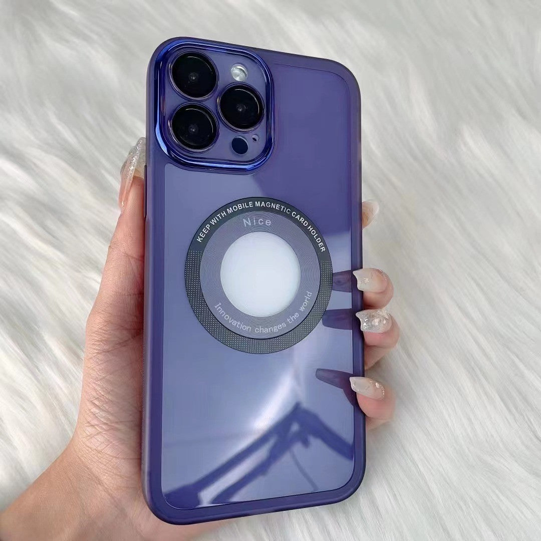 Husa protectie MagSafe TPU, Flippy, pentru iPhone 14 Pro, cu decupaj logo, Folie Sticla Camera, Mov-2