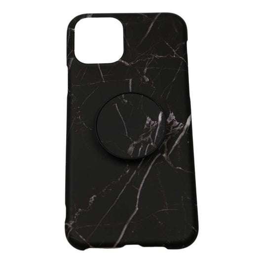 Husa protectie pentru Apple iPhone 11 Pro Soft IMD TPU Marble Negru cu Suport inclus-1