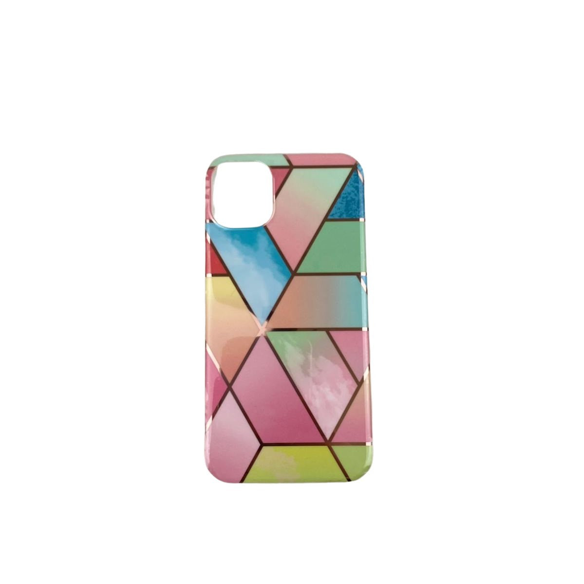 Husa protectie pentru Apple iPhone 11 Soft IMD TPU Marble Geometric Roz-2