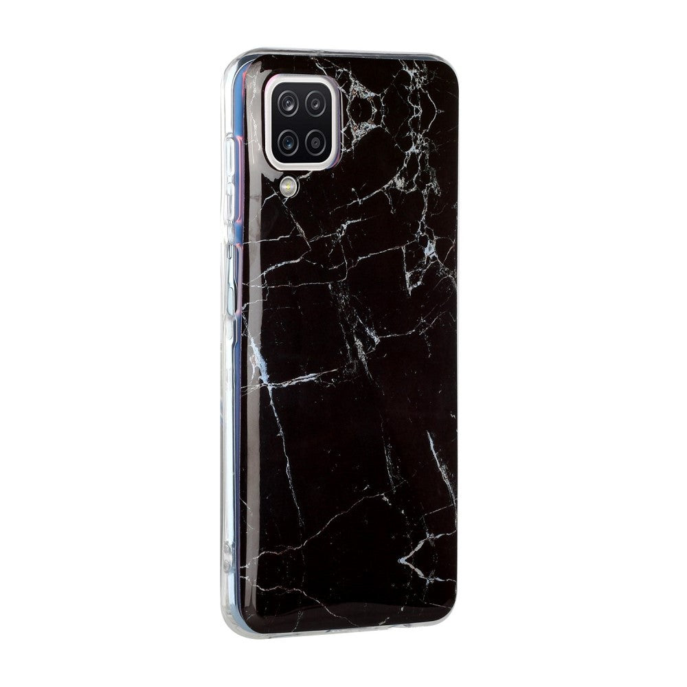 Husa protectie pentru Apple iPhone SE 2020 Soft IMD TPU Marble Negru Suport inclus-4