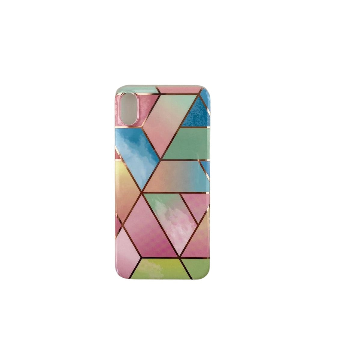 Husa protectie pentru Apple iPhone X/XS Soft IMD TPU Marble Geometric Roz-3