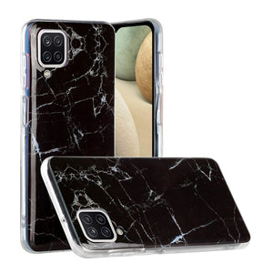 Husa protectie pentru Apple iPhone XR Soft IMD TPU Marble Negru cu Suport inclus-0