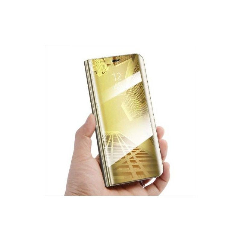 Husa Samsung Galaxy A6 2018 Flip Cover Oglinda Auriu-2