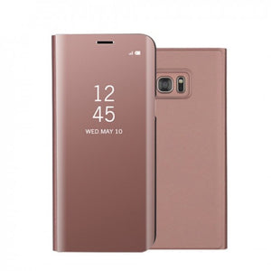 Husa Samsung Galaxy A8 2018 Flip Cover Oglinda Roz-0