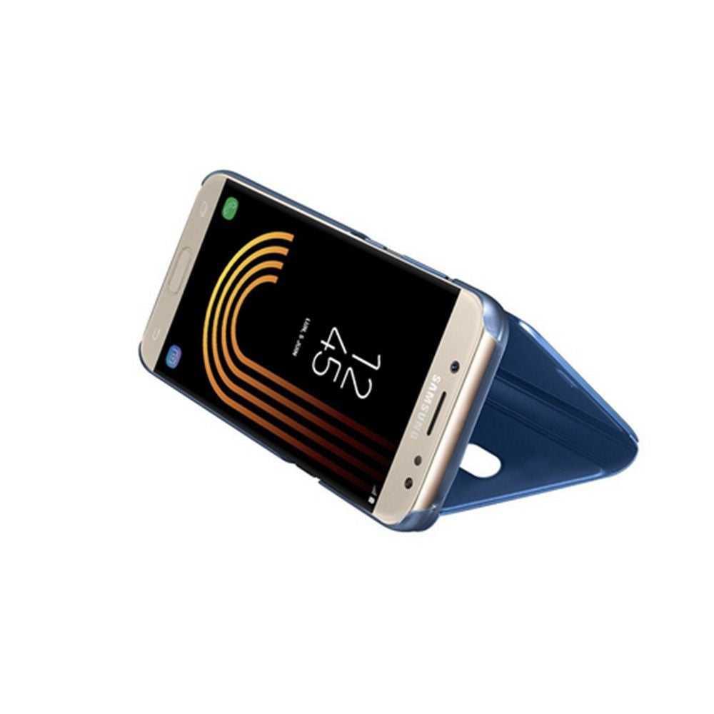 Husa Samsung Galaxy J7 2017 Flip Cover Oglinda Albastru-2
