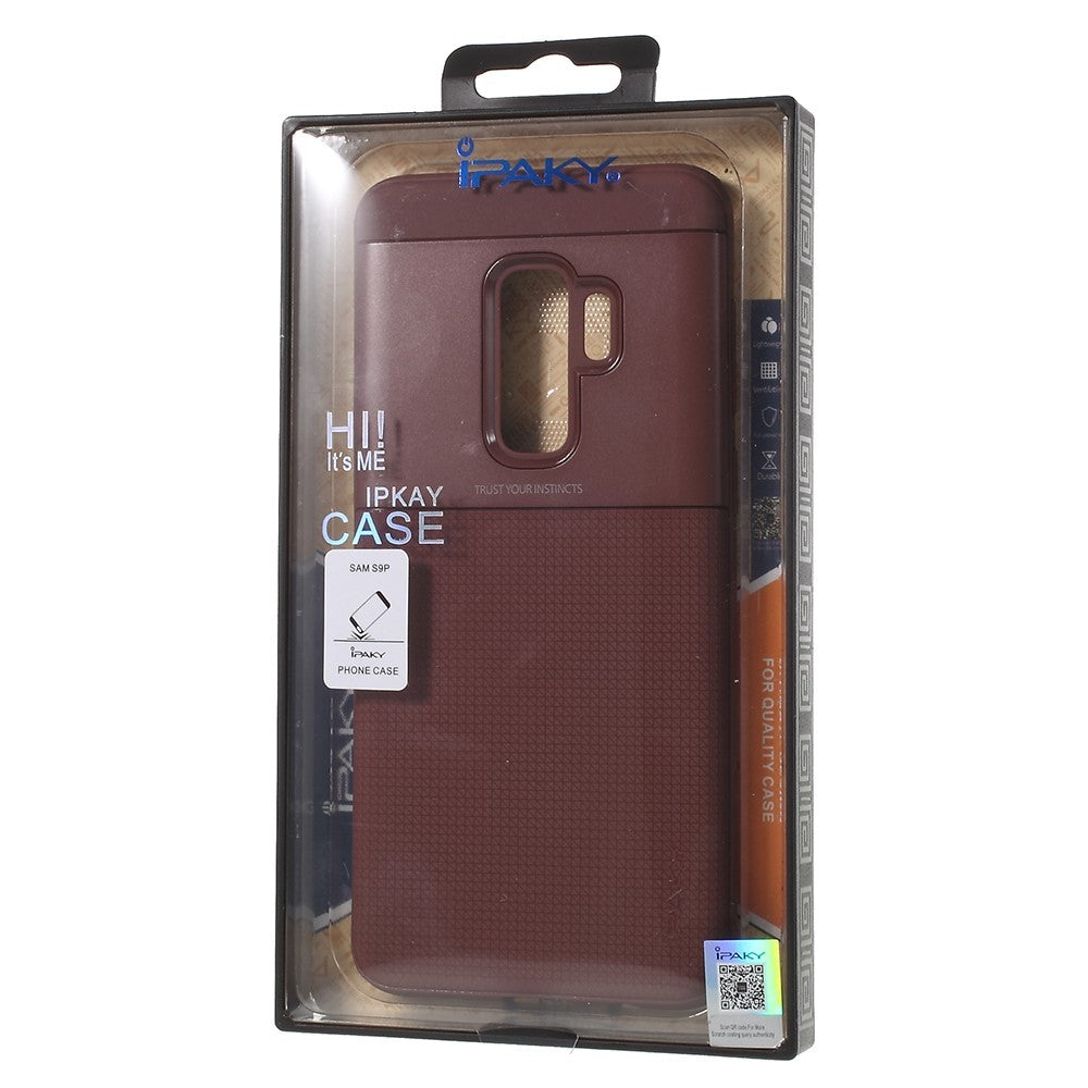 Husa Samsung Galaxy S9 Plus Ipaky Elegant Grid Design TPU Hybrid Maro-2