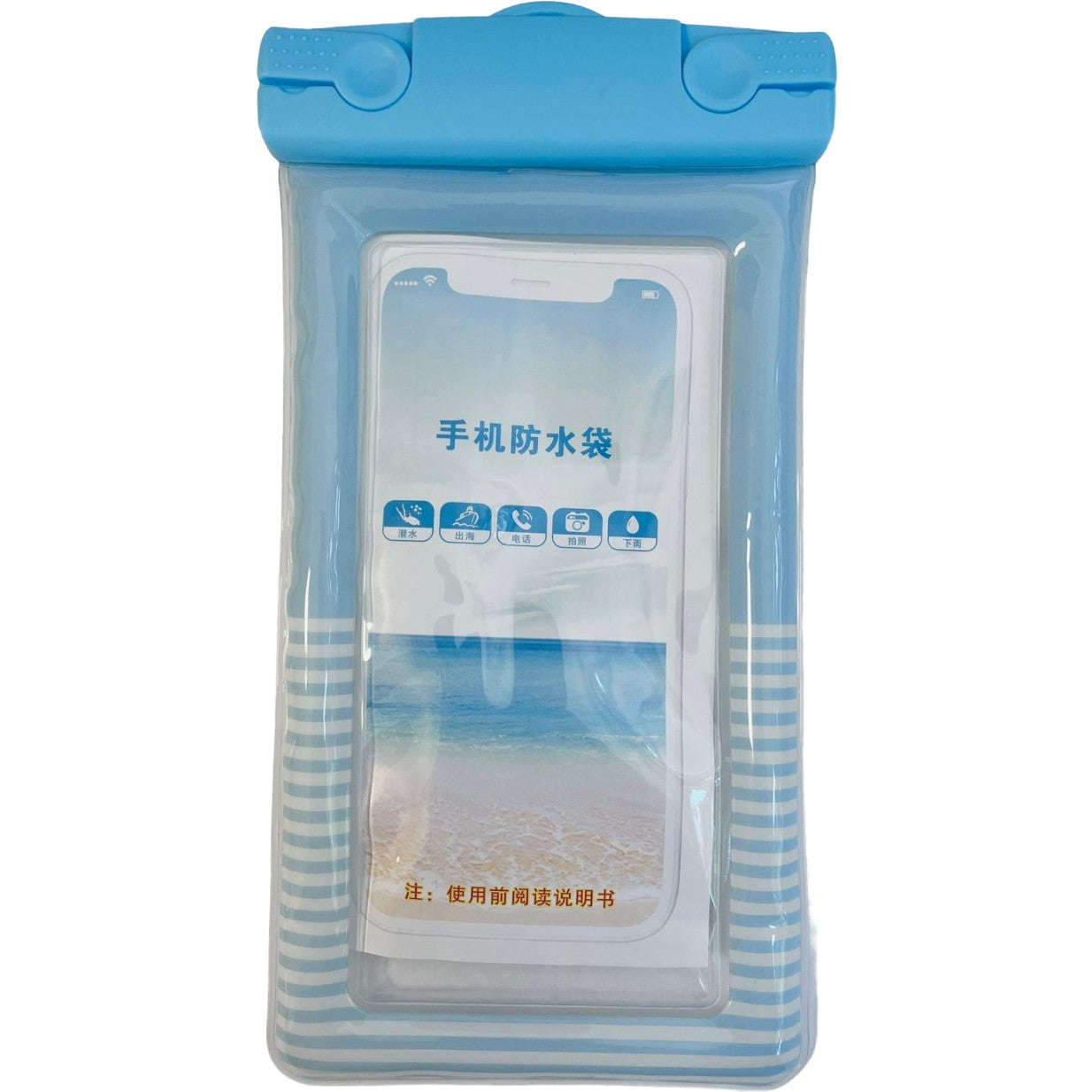 Husa subacvatica Cushion Waterproof Flippy, Snowproof, Universala, Dungata, cu Snur, pentru telefon sau documente, Bleu-0