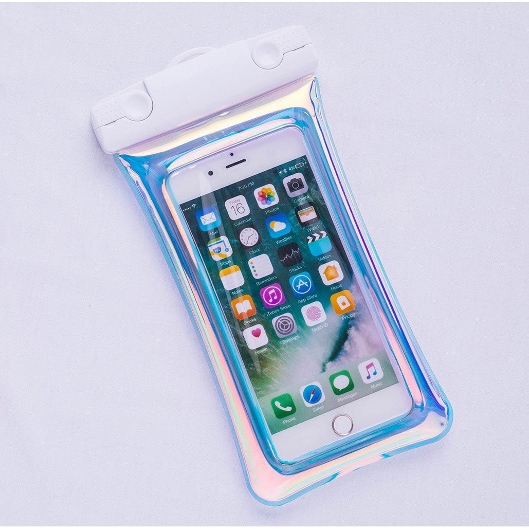 Husa subacvatica Holografica Waterproof Flippy, Snowproof, Universala, Impermeabila, cu Snur, pentru telefon sau documente, Alb-2