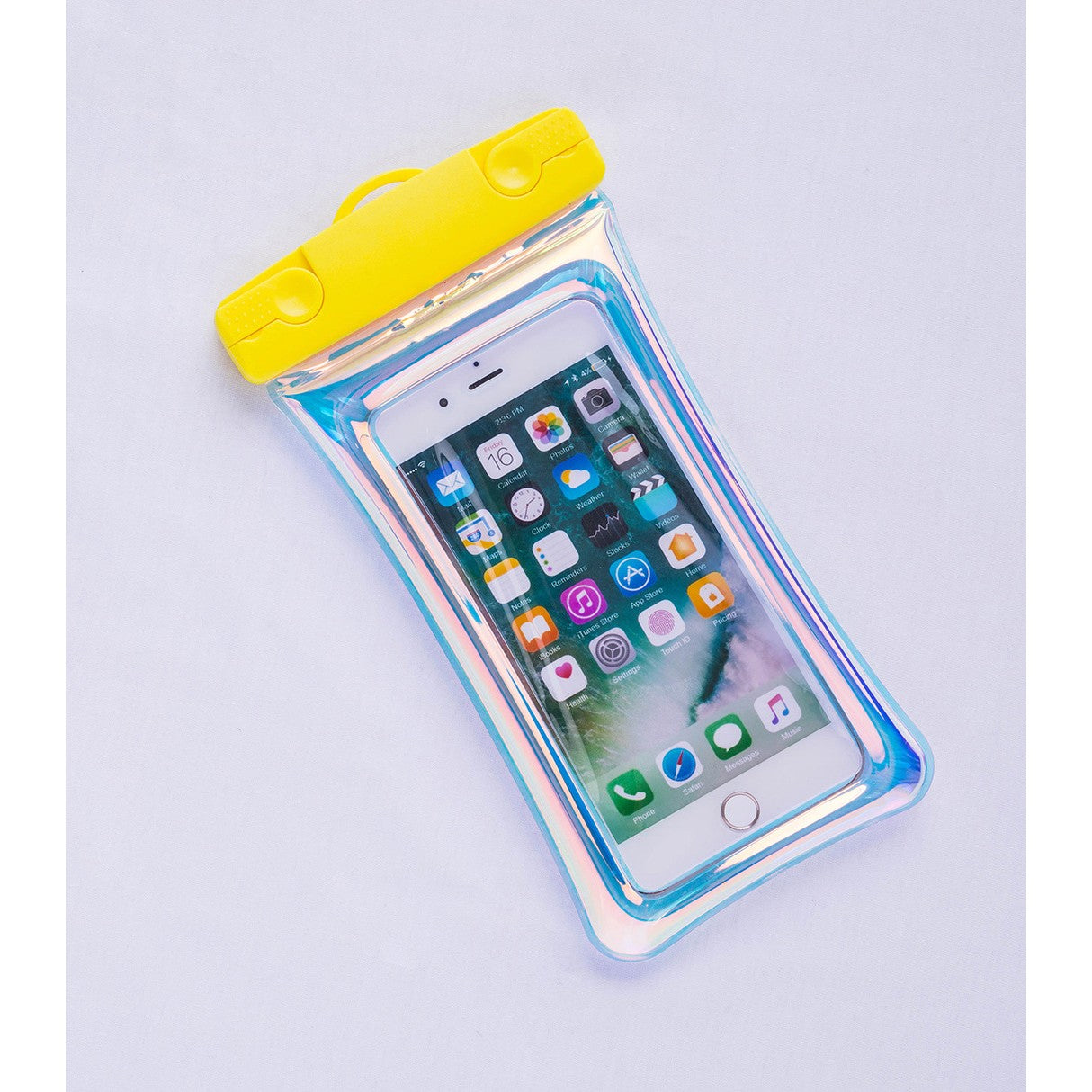 Husa subacvatica Holografica Waterproof Flippy, Snowproof, Universala, Impermeabila, cu Snur, pentru telefon sau documente, Galben-3