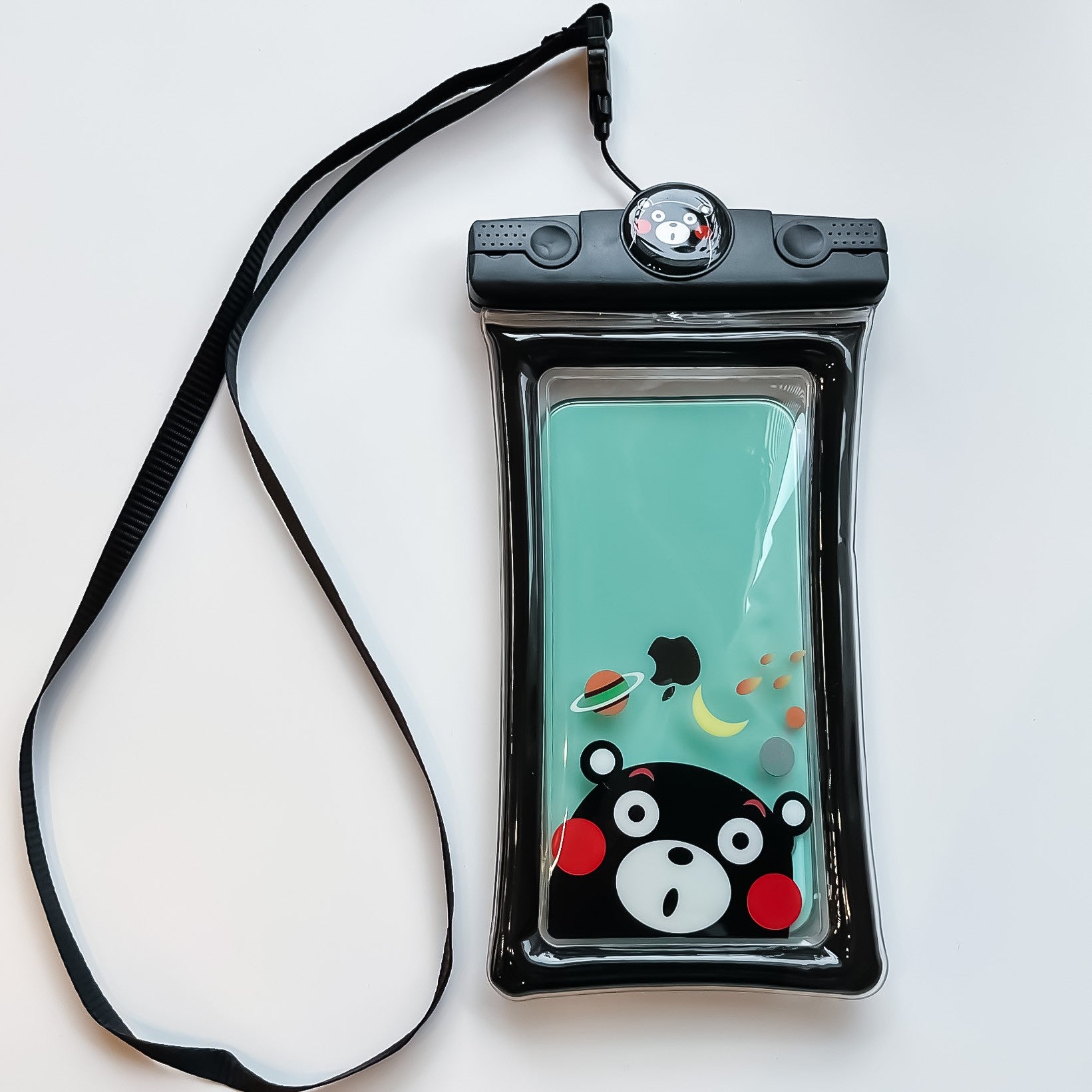 Husa subacvatica Mascot Waterproof Flippy, Snowproof, Universala, cu Snur, pentru telefon sau documente, Bear, Negru-1