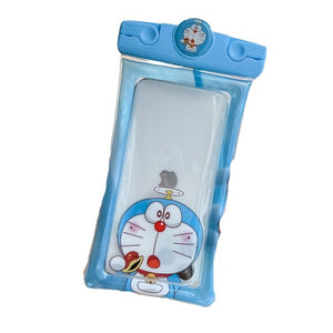 Husa subacvatica Mascot Waterproof Flippy, Snowproof, Universala, cu Snur, pentru telefon sau documente, Cat, Bleu-0