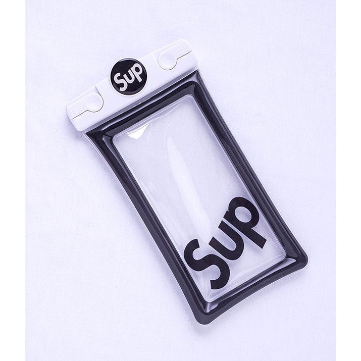 Husa subacvatica Mascot Waterproof Flippy, Snowproof, Universala, cu Snur, pentru telefon sau documente, Sup, Alb-Negru-0