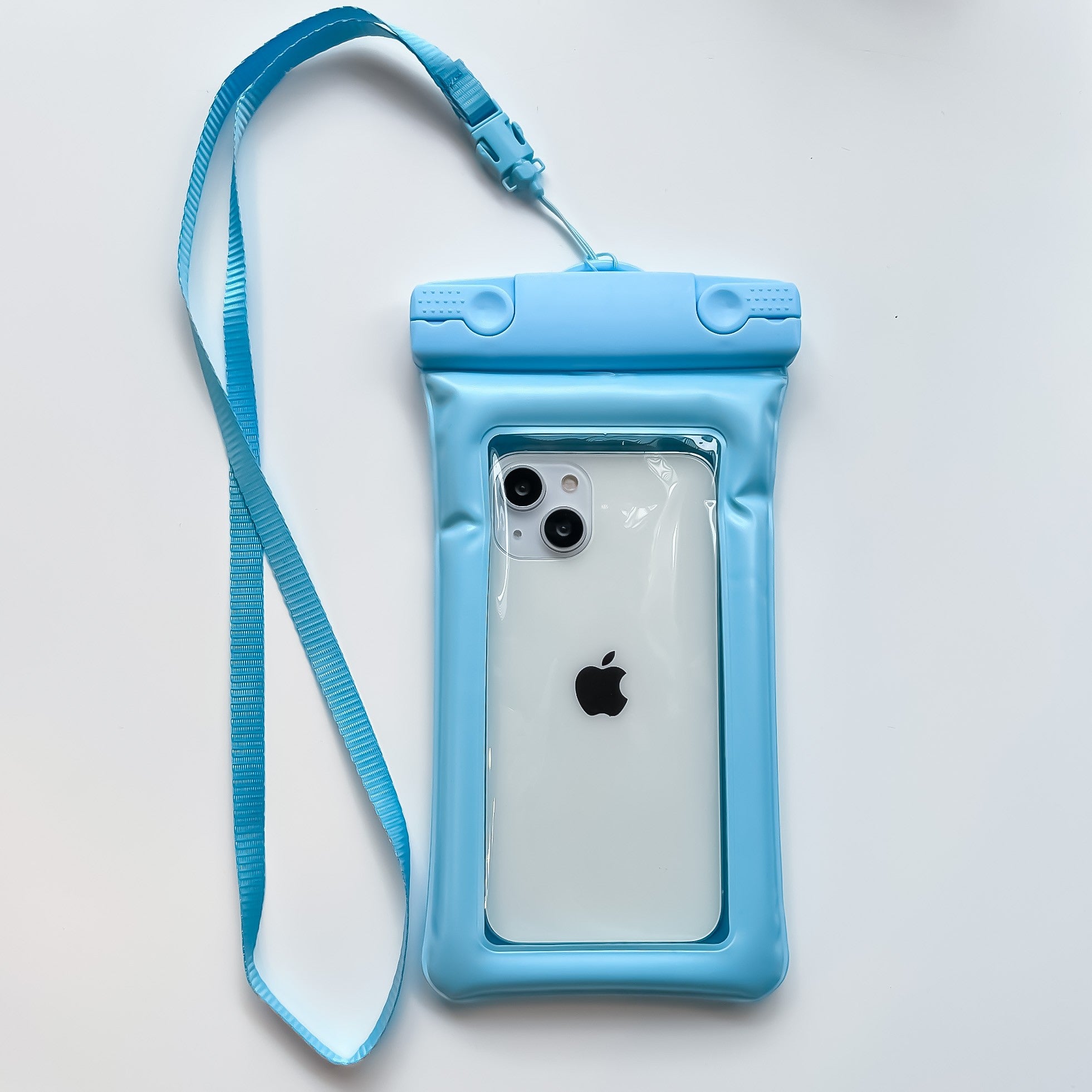 Husa subacvatica Matte Cushion Waterproof Flippy, Snowproof, Universala, cu Snur, pentru telefon sau documente, Bleu-1