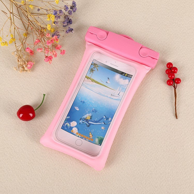 Husa subacvatica Matte Cushion Waterproof Flippy, Snowproof, Universala, cu Snur, pentru telefon sau documente, Roz-3