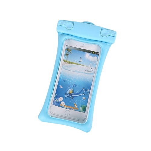 Husa subacvatica Matte Cushion Waterproof Flippy, Snowproof, Universala, cu Snur, pentru telefon sau documente, Bleu-0