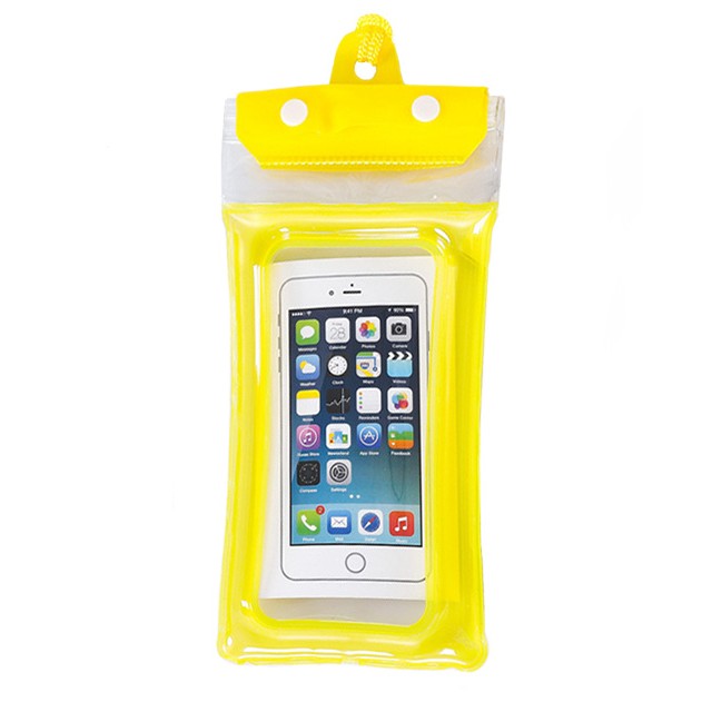 Husa subacvatica Zip Waterproof Flippy, Snowproof, Universala, Impermeabila, cu Snur, pentru telefon sau documente, Galben-0
