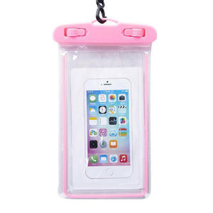 Husa subacvatica Zip Waterproof Flippy, Snowproof, Universala, Impermeabila, cu Snur, pentru telefon sau documente, Roz-0