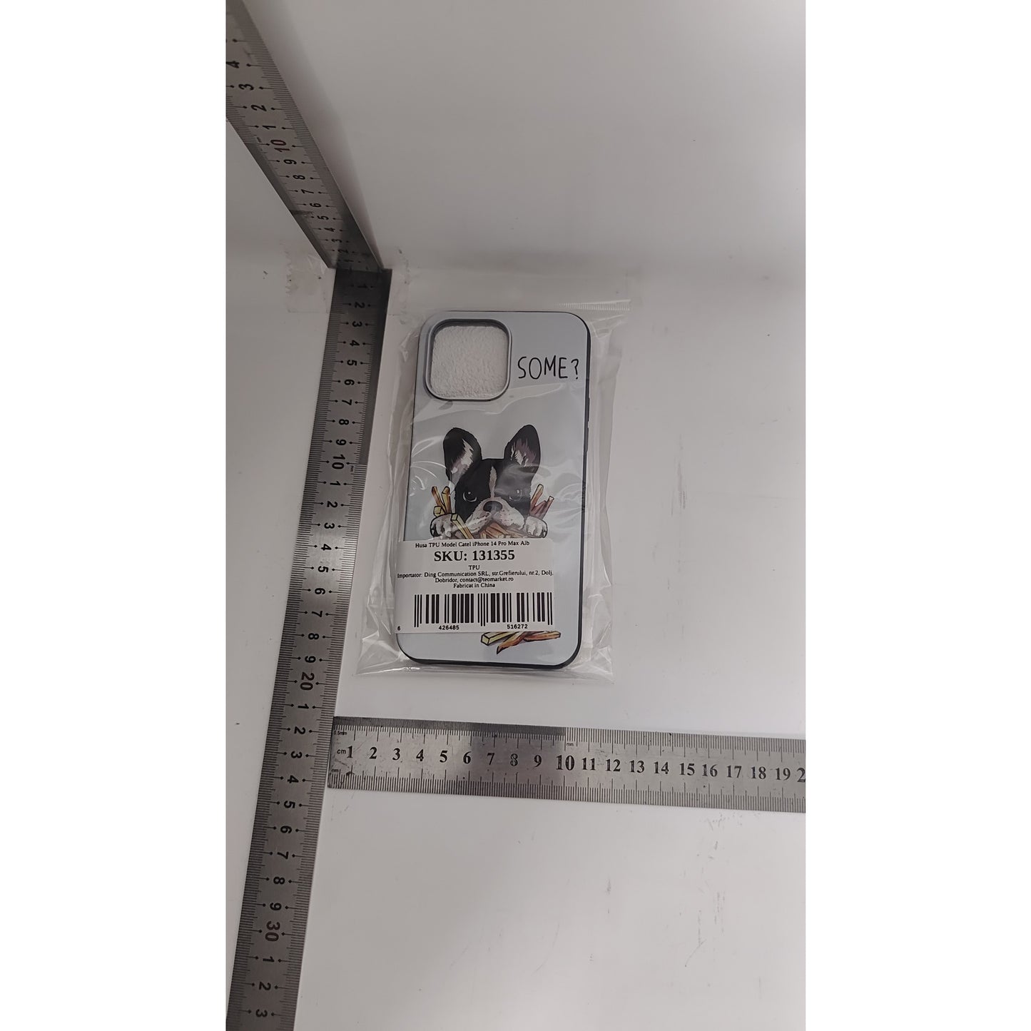 Husa TPU Flippy, Model Catel iPhone 14 Pro Max, Alb-1